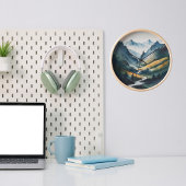 Blaue Tan-Gebirgslandschaft Große Wanduhr