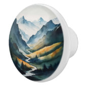 Blaue Tan-Gebirgslandschaft Keramikknauf (Rechts)