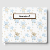 BLAUE & TAN TEDDY BÄREN MIT STERN GÄSTEBUCH (Vorderseite)