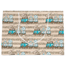 BLAUE & TAN WATERCOLOR BABY BOY TRAINS