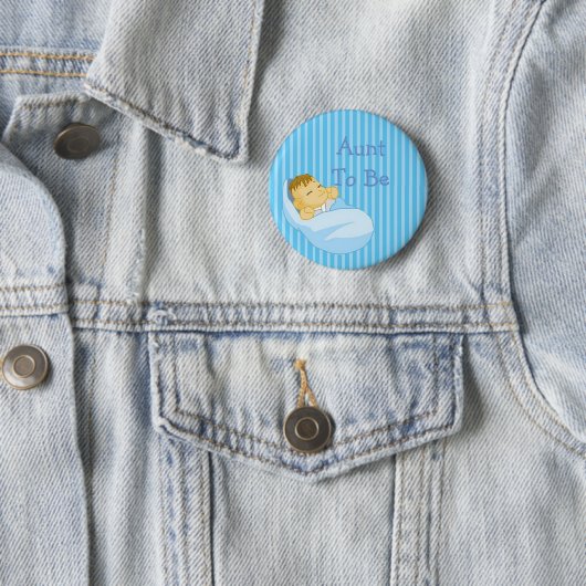 Blaue Tante als Baby-Showknopf Button (Beispiel)