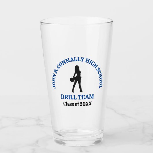 Blaue Tanzteam-Tänzerin der High School personalis Glas (Vorderseite)