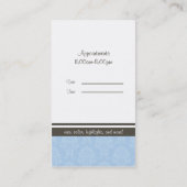 Blaue Tapisserie-Scheren Terminkarte (Rückseite)