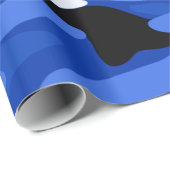 Blaue Tarnung Geschenkpapier (Rolleneckpunkt)