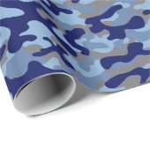Blaue Tarnung Geschenkpapier (Rolleneckpunkt)