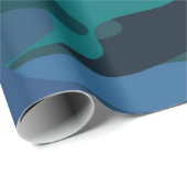 Blaue Tarnung Geschenkpapier (Rolleneckpunkt)