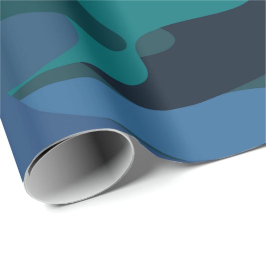 Blaue Tarnung Geschenkpapier (Rolleneckpunkt)