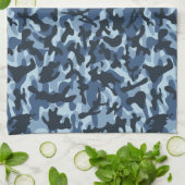 Blaue Tarnung Geschirrtuch (Gefaltet)
