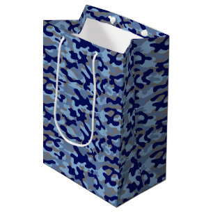 Blaue Tarnung Mittlere Geschenktüte