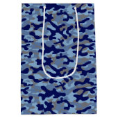Blaue Tarnung Mittlere Geschenktüte (Rückseite)