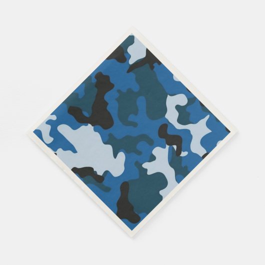 Blaue Tarnung Papier & Party Napkins Serviette (Ecke)