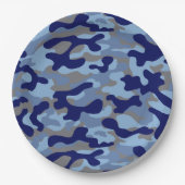 Blaue Tarnung Pappteller (Vorderseite)