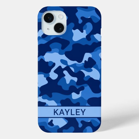 Blaue Tarnung Personalisiert Case-Mate iPhone Hülle (Rückseite)