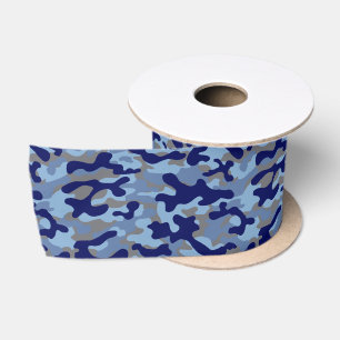 Blaue Tarnung Satinband