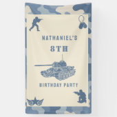 Blaue Tarnung Soldat Armee Geburtstag Banner (Vertikal)