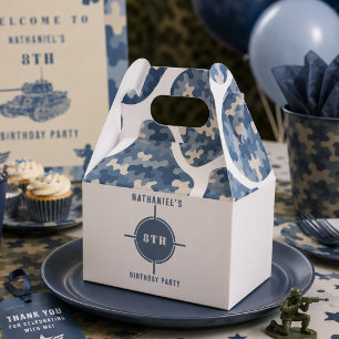 Blaue Tarnung Soldat Armee Geburtstag Geschenkschachtel