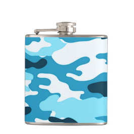 Blaue Tarnung| Vinyl - Wrackkolben Flachmann