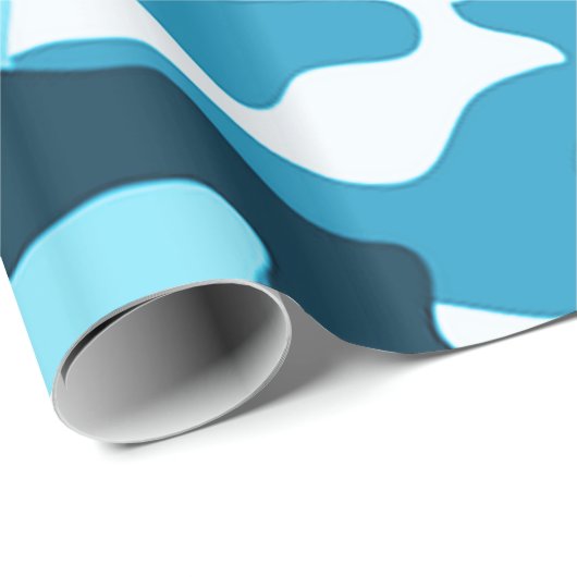 Blaue Tarnung| Wrackpapier Geschenkpapier (Rolleneckpunkt)
