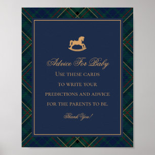 Blaue Tartan-Karo-Klassiker Schaukel-Pferd Rat für Poster