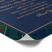 Blaue Tartan-Karo-Schaukelpferd-Zeitkapsel Poster (Ecke)