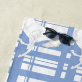 Blaue Tartan-Pferde Strandtuch (Beispiel)
