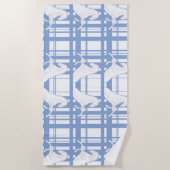 Blaue Tartan-Pferde Strandtuch (Vorderseite)