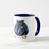 Blaue Tasche Gold Apfel Kette Tasse (VorderseiteRechts)