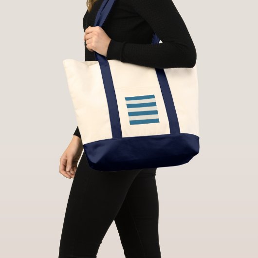 Blaue Tasche mit horizontalem Streifen (Vorderseite (Produkt))