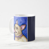 Blaue Tasse der französischen Bulldogge (Vorderseite Links)
