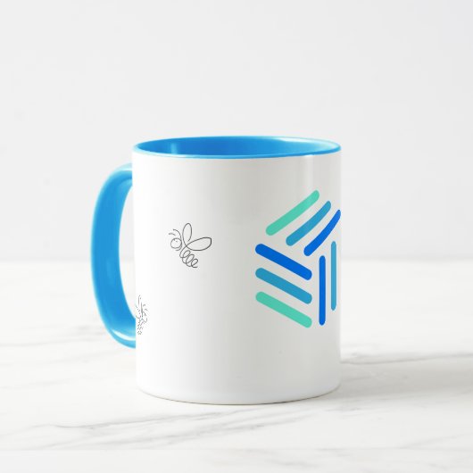 Blaue Tasse der Imker (Vorderseite Links)