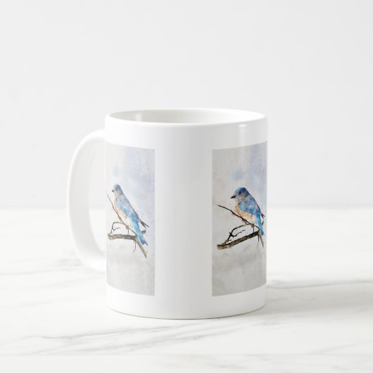 Blaue Tasse für Wildvögel (Vorderseite Links)