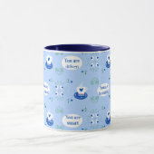 Blaue Tasse mit affirmativem Thema (Zentrum)