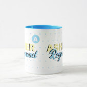 Blaue Tasse mit Name | Retrogramm (Zentrum)