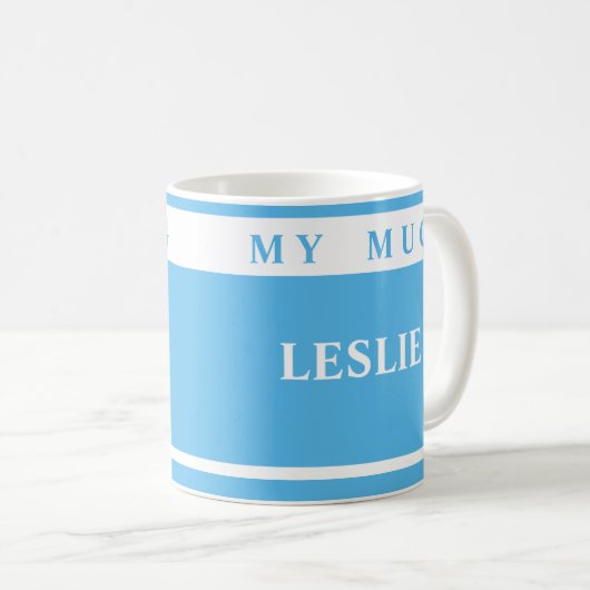 Blaue Tasse mit Namen (VorderseiteRechts)