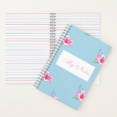 Blaue Tasse mit rosa Lilien Notizblock (Innen)