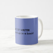 Blaue Tasse mit Schrifttext (VorderseiteRechts)