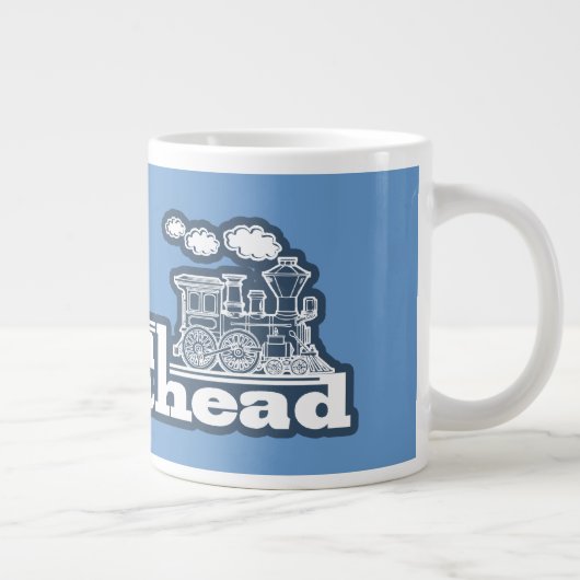 Blaue Tasse mit Volldampf-Vorlauf-Triebzug (Rechts)