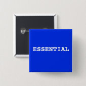 Blaue Taste, die das Wesentliche sagt Button (Vorne & Hinten)