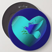 Blaue Taube des Sky Heart Button (Vorne & Hinten)