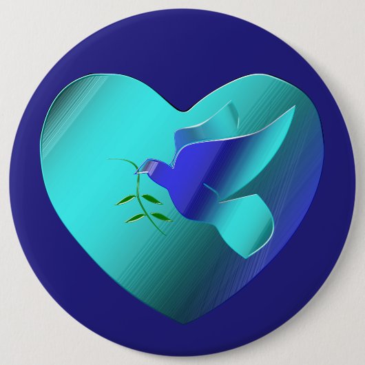Blaue Taube des Sky Heart Button (Vorderseite)