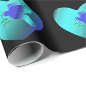 Blaue Taube des Sky Heart Geschenkpapier (Rolleneckpunkt)