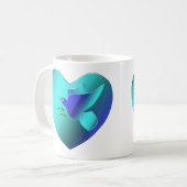 Blaue Taube des Sky Heart Kaffeetasse (Vorderseite Links)
