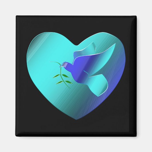 Blaue Taube des Sky Heart Magnet (Vorne)