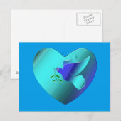 Blaue Taube des Sky Heart Postkarte (Vorne/Hinten)
