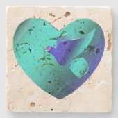 Blaue Taube des Sky Heart Steinuntersetzer (Vorderseite)