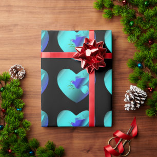 Blaue Taube des Sky Herzens Geschenkpapier