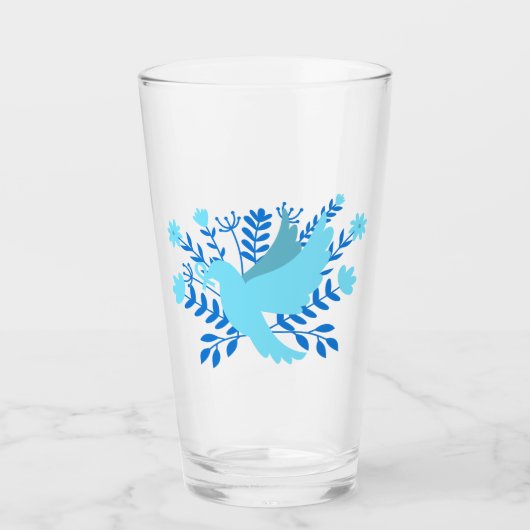 Blaue Taube Glas (Vorderseite)