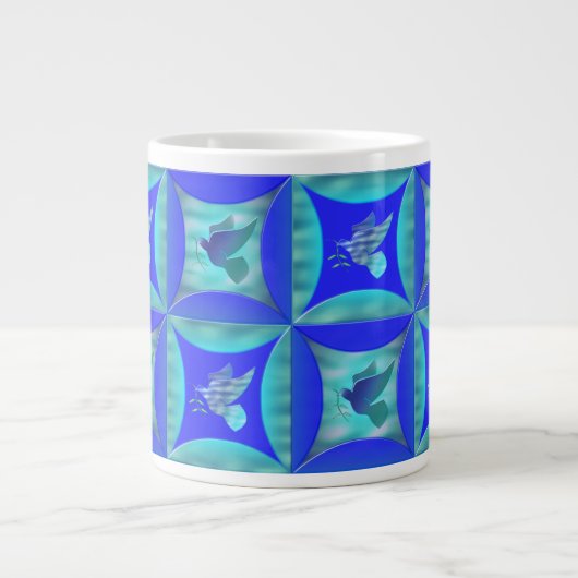 Blaue Taube im Loch in der Barenttür Jumbo-Tasse (Vorderseite)