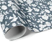 Blaue Tauben-Wrap-Papier Geschenkpapier (Rolleneckpunkt)