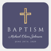 Blaue Taufe für die Seeräuber Quadratischer Aufkleber (Vorderseite)